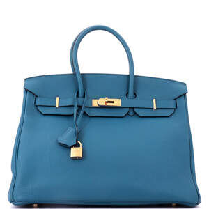 Hermes Birkin 35 Blue Togo with Gold Hardware
